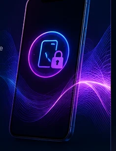 Phone with a glowing privacy lock